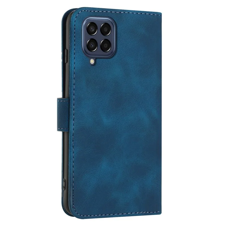 YX0040 Per Samsung Galaxy M53 5G Custodia in TPU+PU Pelle Imprimitura a Motivo Portafoglio Supporto per Telefono - Zaffiro