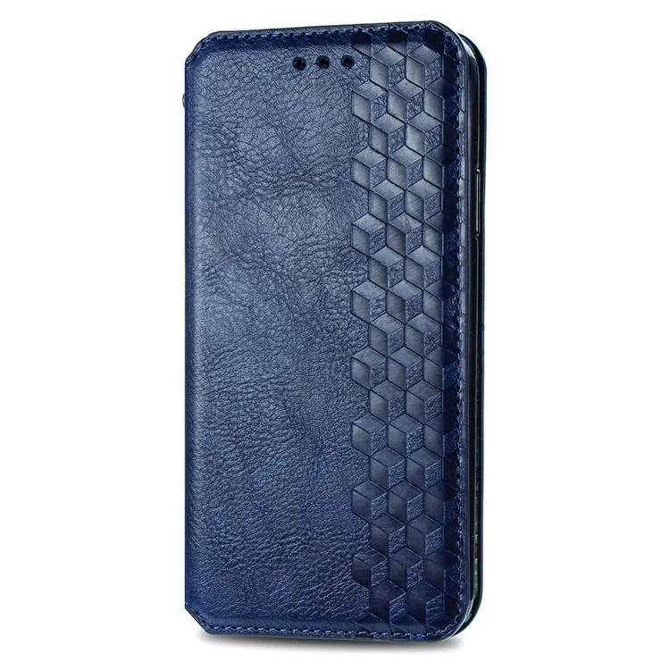 Para Honor X40 5G / X9a 5G / Magic5 Lite 5G Rhombus Imprint Capa de Couro à Prova de Choque - Azul