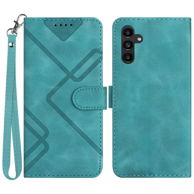 YX0040 Para Samsung Galaxy A24 4G (162.1 x 77.6 x 8.3mm) Capa de Telefone Carteira à Prova de Choque com Padrão Estampado em Couro PU - Azul Bebê