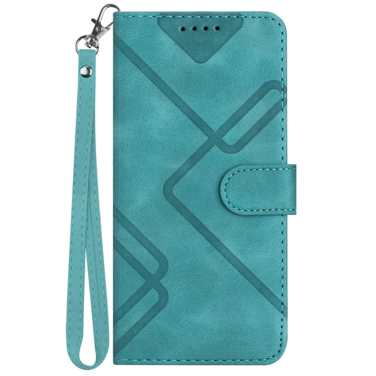 YX0040 Para Samsung Galaxy A24 4G (162.1 x 77.6 x 8.3mm) Capa de Telefone Carteira à Prova de Choque com Padrão Estampado em Couro PU - Azul Bebê