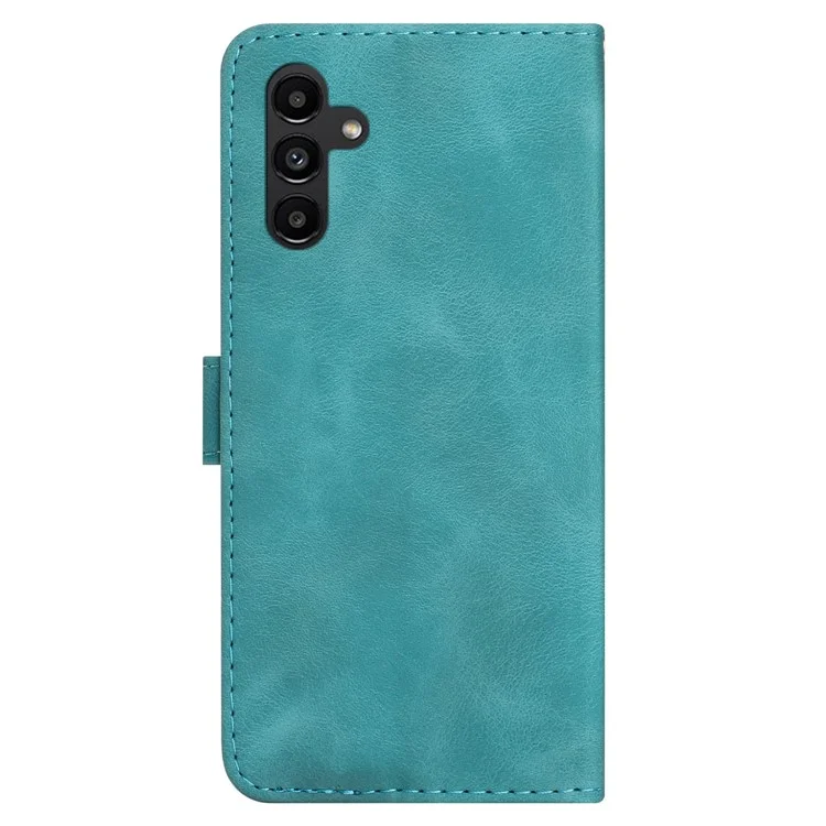 YX0040 Para Samsung Galaxy A24 4G (162.1 x 77.6 x 8.3mm) Capa de Telefone Carteira à Prova de Choque com Padrão Estampado em Couro PU - Azul Bebê