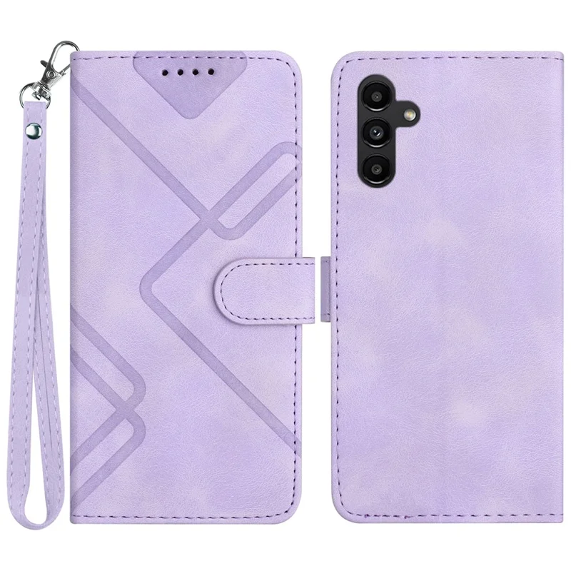 YX0040 For Samsung Galaxy A24 4G (162.1 x 77.6 x 8.3mm) Shockproof Wallet Phone Case Imprinted Pattern PU Leather Stand Cover - Light Purple