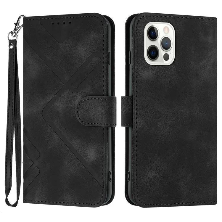 YX0040 Capa carteira de couro para iPhone 14 Pro Max com suporte protetor - Preto