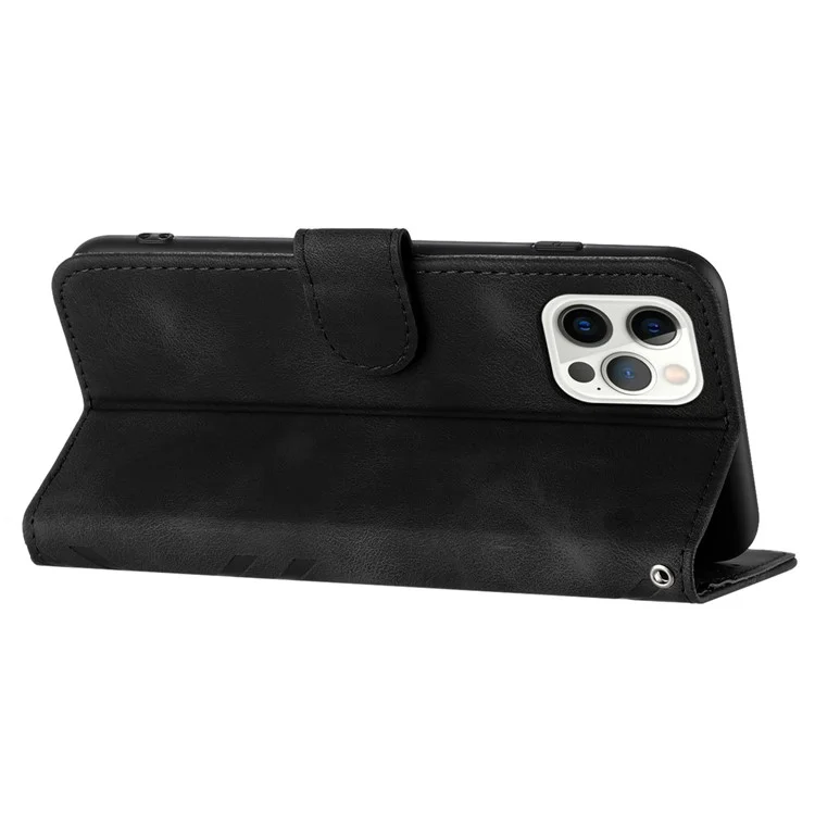YX0040 Capa carteira de couro para iPhone 14 Pro Max com suporte protetor - Preto