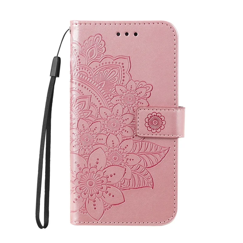 For Samsung Galaxy M54 5G / F54 5G Case Floral Pattern PU Leather Wallet Stand Phone Cover - Pink