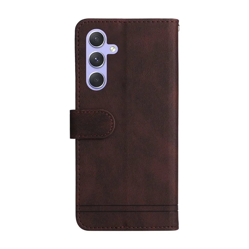 For Samsung Galaxy M54 5G / F54 5G Leather Wallet Cases Skin Touch Phone Cover Stand with Strap - Brown