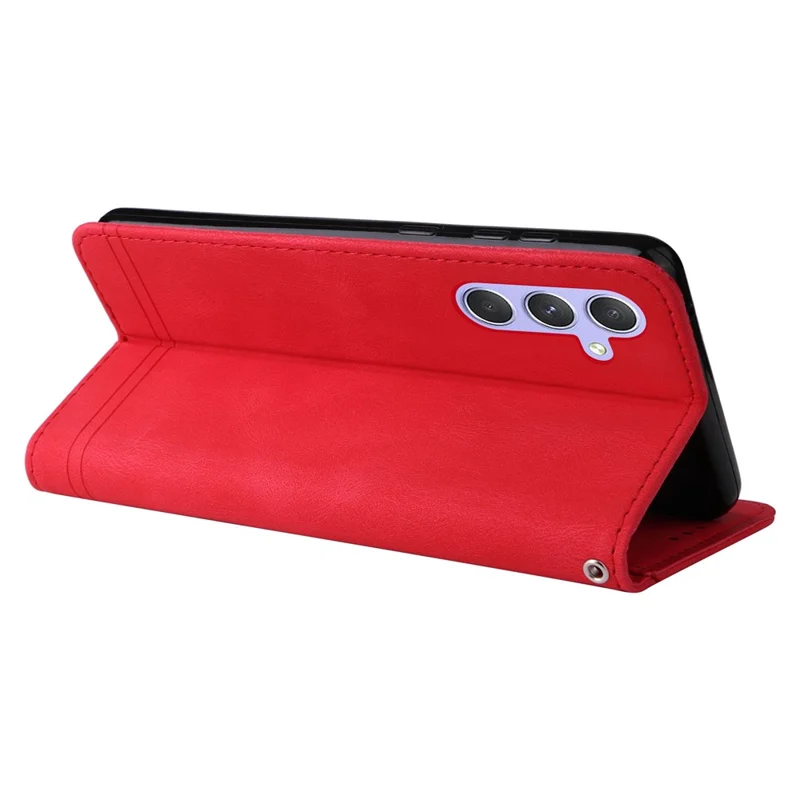 For Samsung Galaxy M54 5G / F54 5G Leather Wallet Cases Skin Touch Phone Cover Stand with Strap - Red