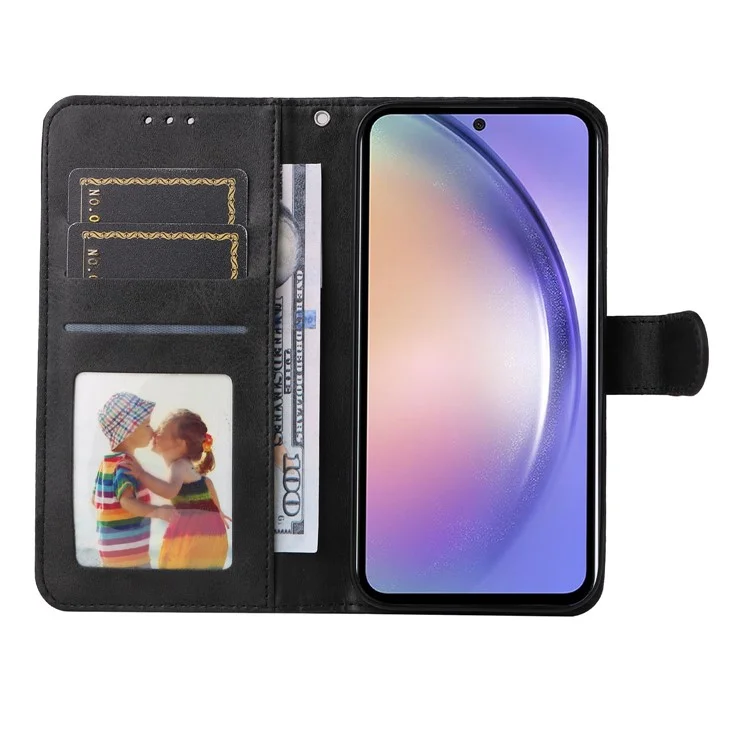 Per Samsung Galaxy M54 5G / F54 5G Flip Protective Phone Cover PU Leather Calf Texture Stand Wallet Case - Nero