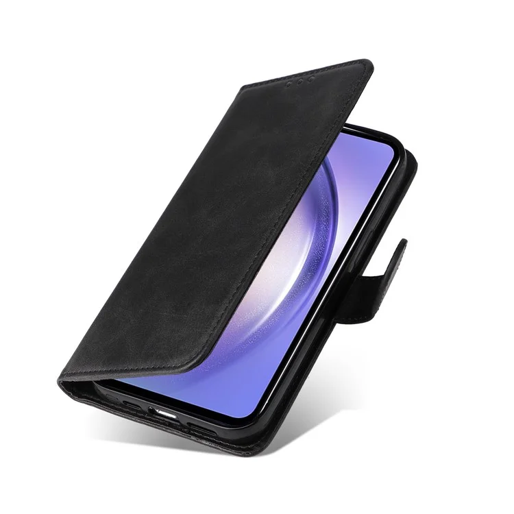 Per Samsung Galaxy M54 5G / F54 5G Flip Protective Phone Cover PU Leather Calf Texture Stand Wallet Case - Nero
