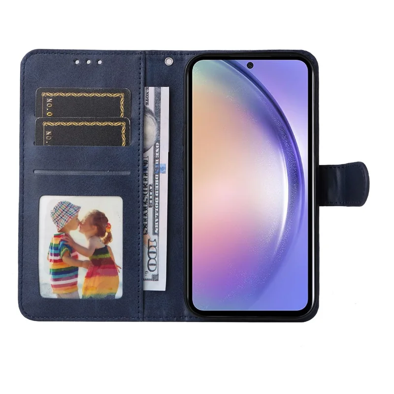 Для Samsung Galaxy M54 5G / F54 5G Flip Protective Phone Cover PU Leather Calf Texture Stand Wallet Case - Blue