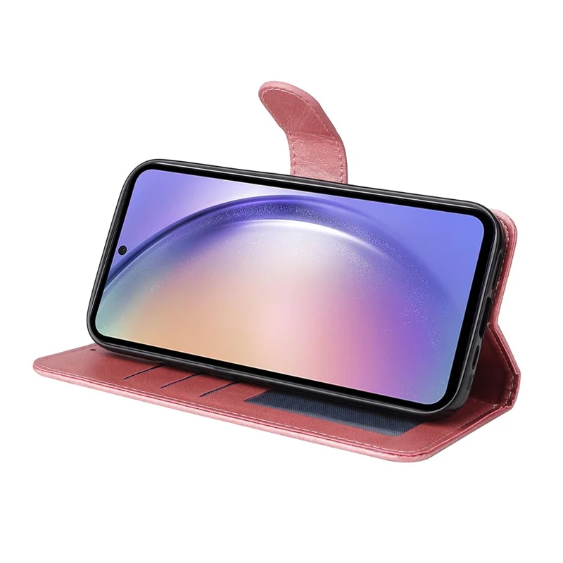 Для Samsung Galaxy M54 5G / F54 5G Flip Защитный чехол для телефона из искусственной кожи с зернистой текстурой, откидной подставкой и бумажником - розовый