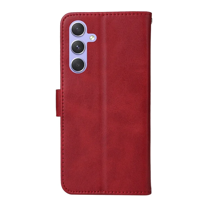 Para Samsung Galaxy M54 5G / F54 5G Flip Protective Phone Cover Funda de cartera de piel de becerro con textura de cuero sintético - Rojo