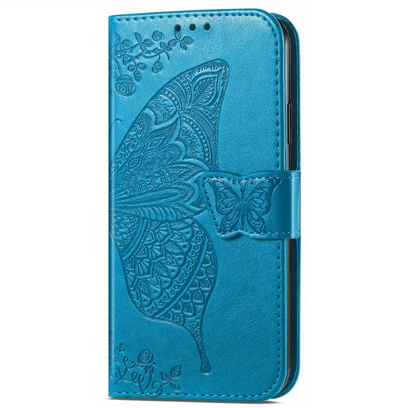 Per Xiaomi Redmi Note 12 4G Custodia in pelle PU con supporto a farfalla Custodia a portafoglio con chiusura a scatto - Blu