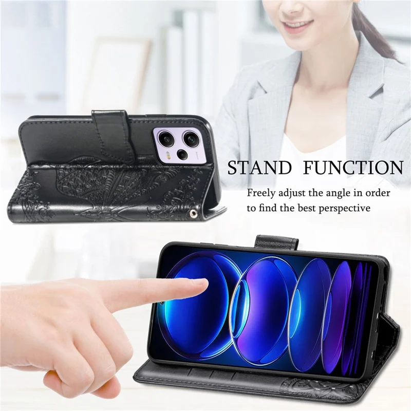 Custodia a Portafoglio Flip Per Xiaomi Redmi Note 12 Pro 5G / Nota 12 Pro Speed ​​5g / Poco X5 Pro 5g, PU Coperchio Pelle Coperchio di Buncola di Carta - Viola