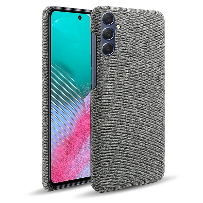 For Samsung Galaxy A24 4G (162.1 x 77.6 x 8.3mm) Non-Slip Case Cloth+Hard PC Protective Guardian Phone Cover - Grey