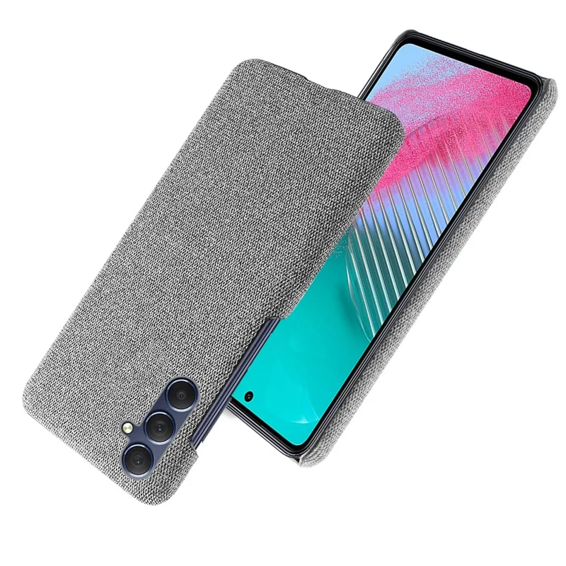 Cover antiscivolo per Samsung Galaxy A24 4G (162,1 x 77,6 x 8,3 mm), custodia protettiva in tessuto + PC rigido, colore grigio chiaro