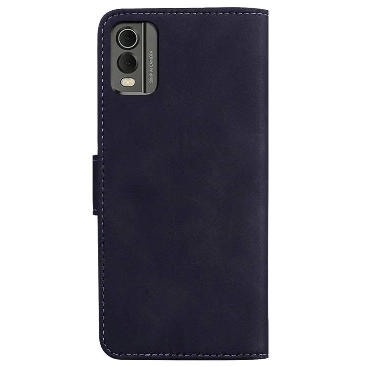 Para Nokia C32 Capa Flip de Couro PU Cor Sólida Carteira Suporte de Telefone - Preto