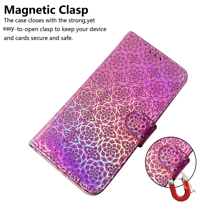 Estuche de teléfono de piel con Patrón de Flor Deslumbrante para Nokia C22, Funda Cartera con Soporte - Rosa
