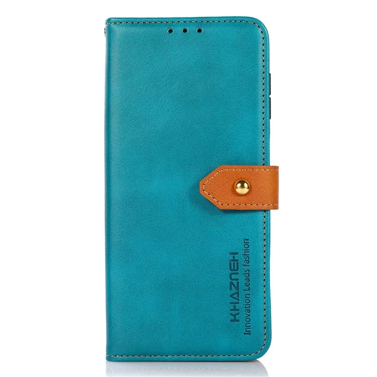 KHAZNEH per Xiaomi Redmi Note 12S 4G Anti-Impronte PU Custodia in Pelle Texture Cowhide Stand Case Wallet - Blu