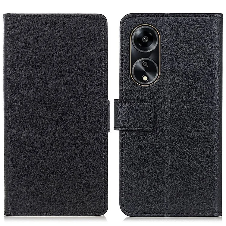 Для Oppo A1 5G / A98 5G Anti-Scratch PU Leather Stand Wallet Cell Phone Cover Anti-drop Flip Phone Case - Black