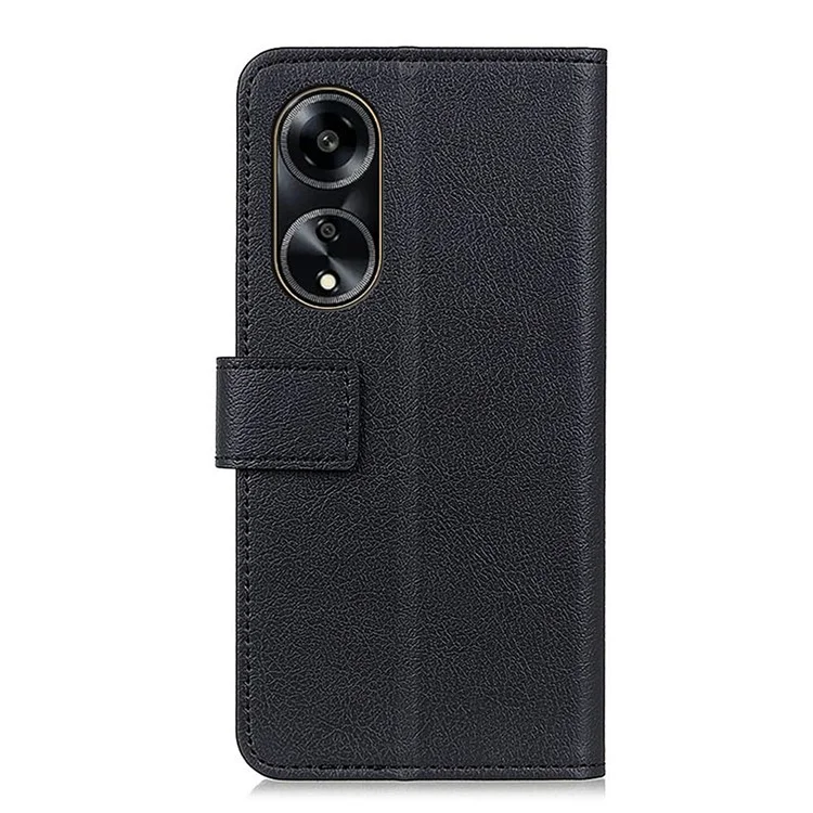 Для Oppo A1 5G / A98 5G Anti-Scratch PU Leather Stand Wallet Cell Phone Cover Anti-drop Flip Phone Case - Black