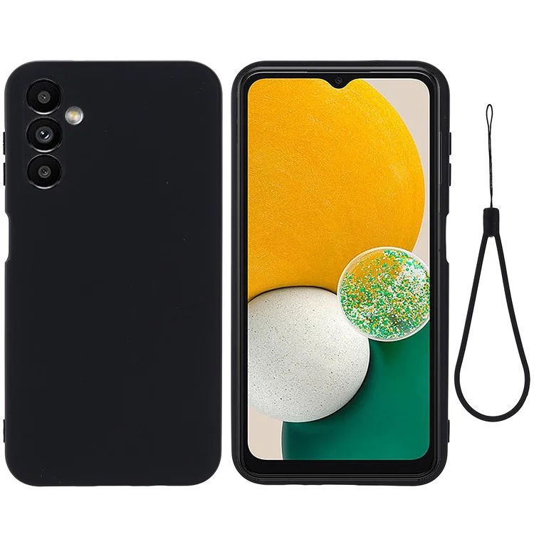 Per Samsung Galaxy M54 5G / F54 5G Custodia Back Cover in silicone liquido a prova di caduta con fodera morbida - Nero
