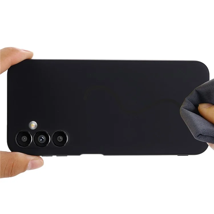 Per Samsung Galaxy M54 5G / F54 5G Custodia Back Cover in silicone liquido a prova di caduta con fodera morbida - Nero