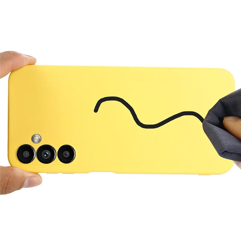 For Samsung Galaxy M54 5G / F54 5G Liquid Silicone Back Cover Drop-proof Mobile Phone Case with Soft Lining - Yellow