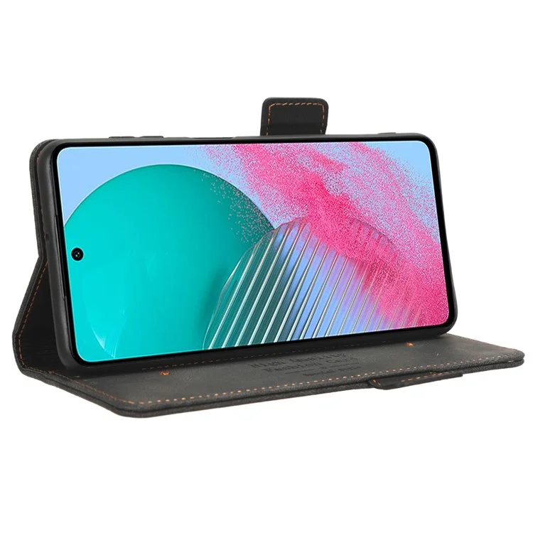 Pour Samsung Galaxy M54 5G / F54 5G Étui Portefeuille Téléphone Décoration Matérielle Étui en Cuir PU avec Support - Noir