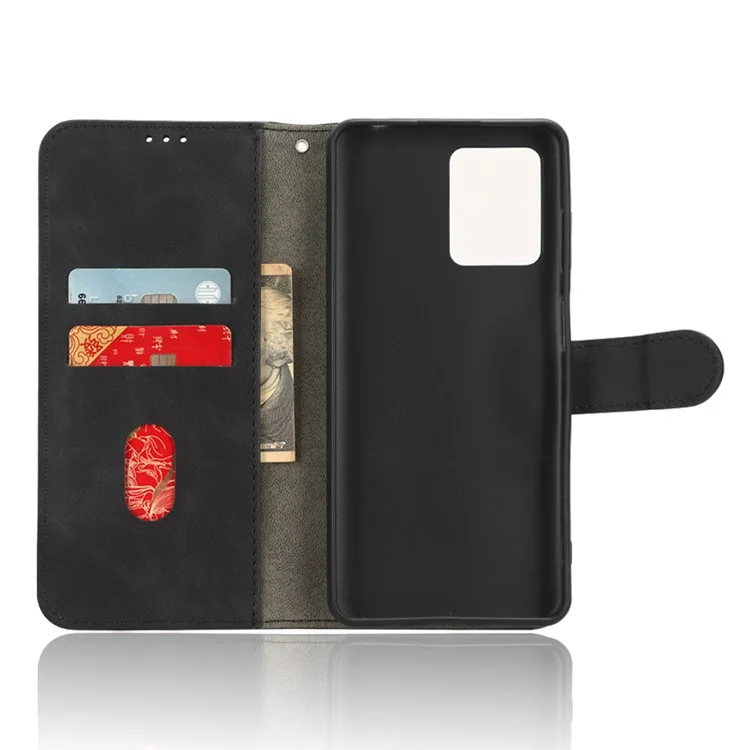 For Blackview A53 Pro PU Leather Flip Phone Case Stand Wallet Skin-touch Cover - Black