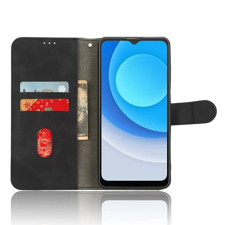 For Blackview A53 Pro PU Leather Flip Phone Case Stand Wallet Skin-touch Cover - Black