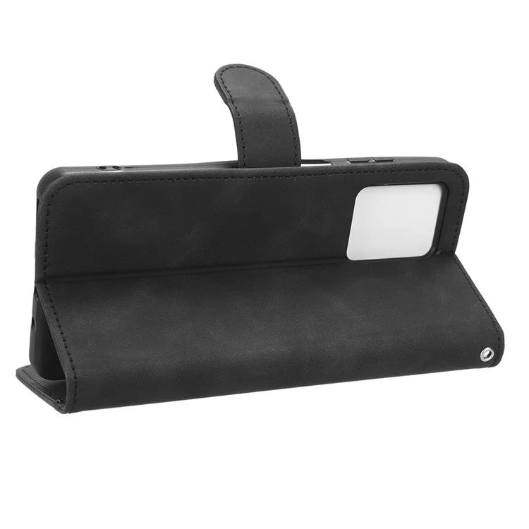 For Blackview A53 Pro PU Leather Flip Phone Case Stand Wallet Skin-touch Cover - Black