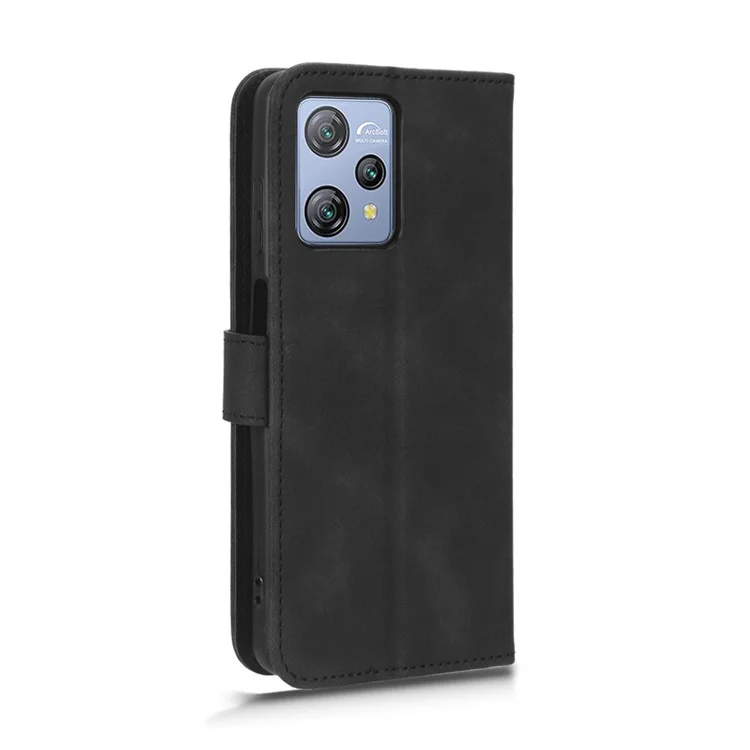 For Blackview A53 Pro PU Leather Flip Phone Case Stand Wallet Skin-touch Cover - Black