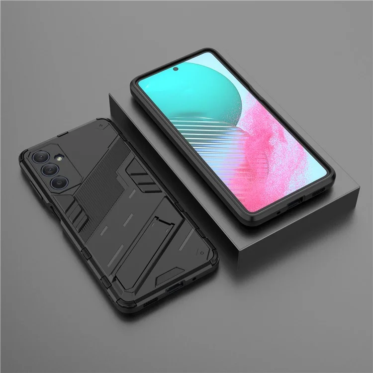 Для Samsung Galaxy M54 5G / F54 5G Ударопрочный задний чехол Жесткий ПК + Гибкий TPU чехол для телефона с подставкой - Черный