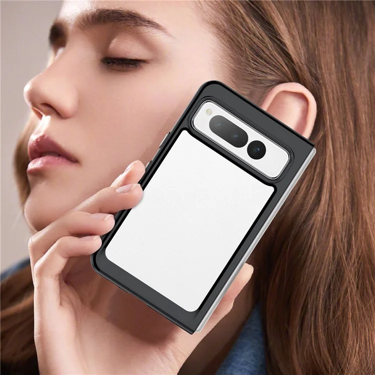 Прозрачный задний чехол для Google Pixel Fold с защитой от царапин, TPU + акриловый чехол для телефона - черный