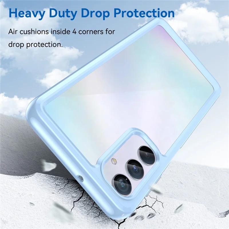 Pour Samsung Galaxy M54 5G / F54 5G TPU+Boîtier de téléphone en acrylique transparent - Bleu