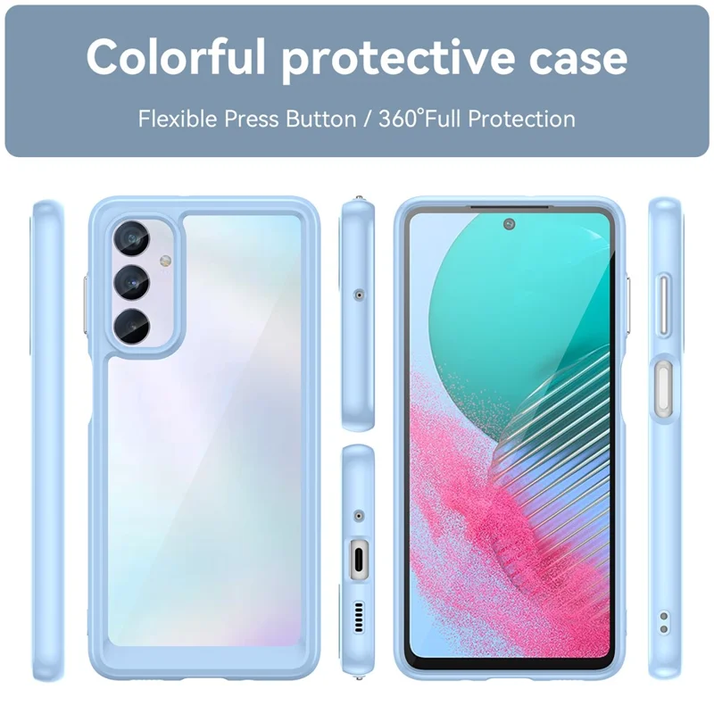 Pour Samsung Galaxy M54 5G / F54 5G TPU+Boîtier de téléphone en acrylique transparent - Bleu