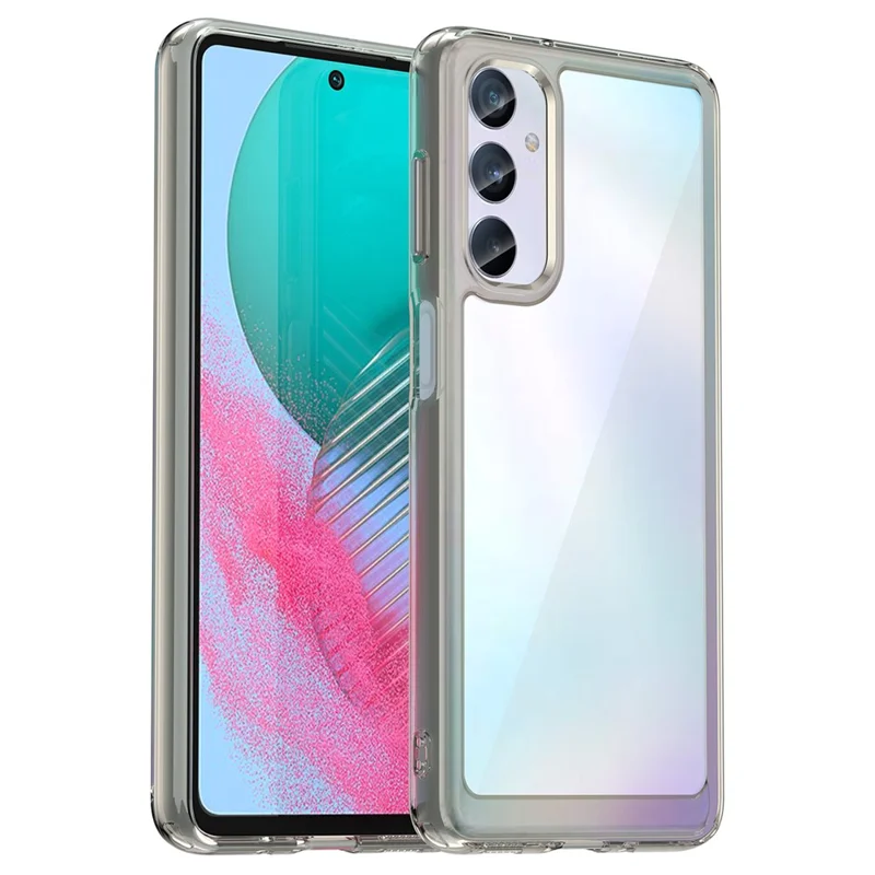 For Samsung Galaxy M54 5G / F54 5G TPU+Acrylic Back Phone Cover Clear Protective Case - Transparent Grey
