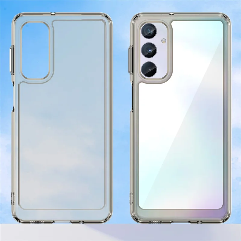 For Samsung Galaxy M54 5G / F54 5G TPU+Acrylic Back Phone Cover Clear Protective Case - Transparent Grey
