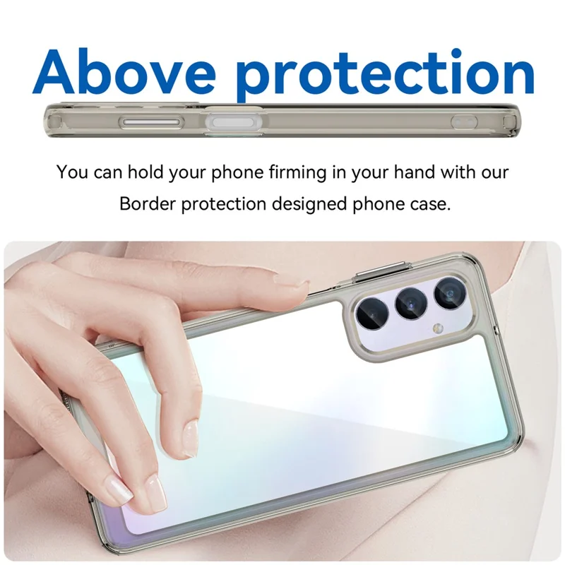 For Samsung Galaxy M54 5G / F54 5G TPU+Acrylic Back Phone Cover Clear Protective Case - Transparent Grey