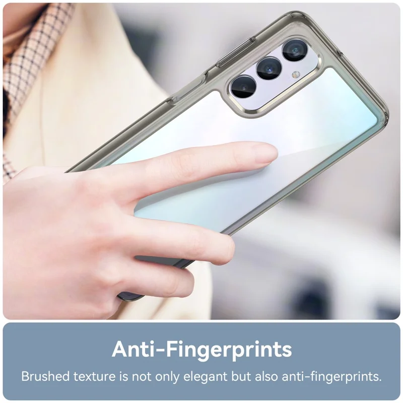 For Samsung Galaxy M54 5G / F54 5G TPU+Acrylic Back Phone Cover Clear Protective Case - Transparent Grey