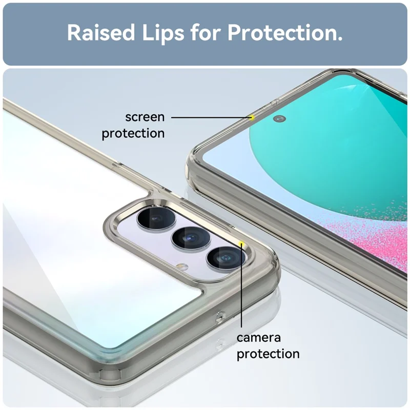 For Samsung Galaxy M54 5G / F54 5G TPU+Acrylic Back Phone Cover Clear Protective Case - Transparent Grey