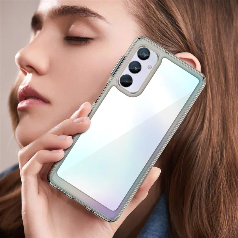 For Samsung Galaxy M54 5G / F54 5G TPU+Acrylic Back Phone Cover Clear Protective Case - Transparent Grey