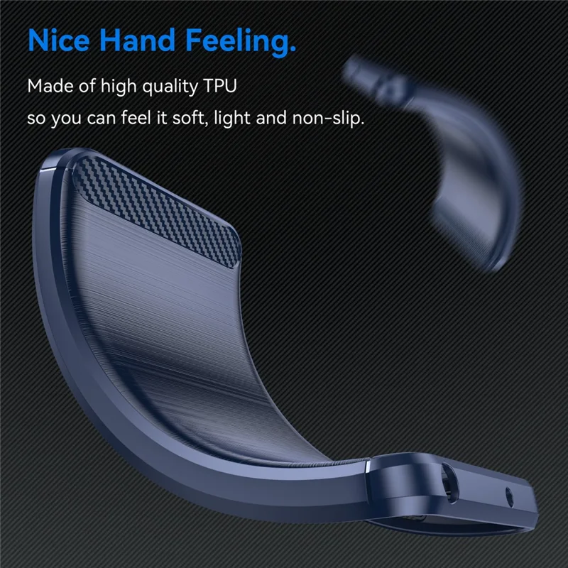 Carbon Fiber Texture Phone Cover for Nokia C12 4G / C12 Pro / C12 Plus Phone Case Phone TPU Brushed Shell - Blue