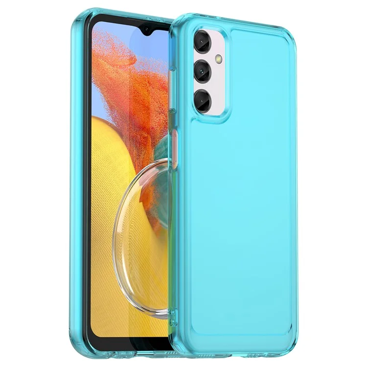 Candy Series TPU Phone Case for Samsung Galaxy M14 5G Drop Proof Air Cushions Clear Cover - Transparent Blue