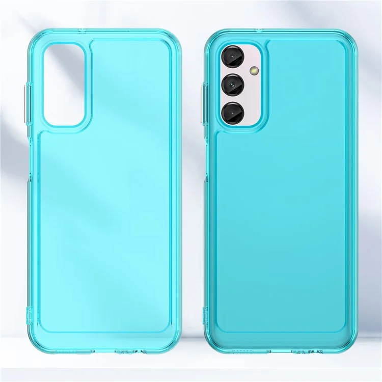 Candy Series TPU Phone Case for Samsung Galaxy M14 5G Drop Proof Air Cushions Clear Cover - Transparent Blue