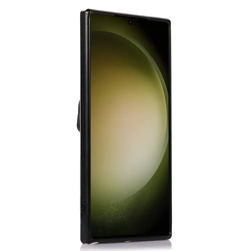 Für Samsung Galaxy S23 Ultra Kartenfach Handyhülle mit Ständer PU-Leder+TPU-Hülle mit Schultergurt - Schwarz