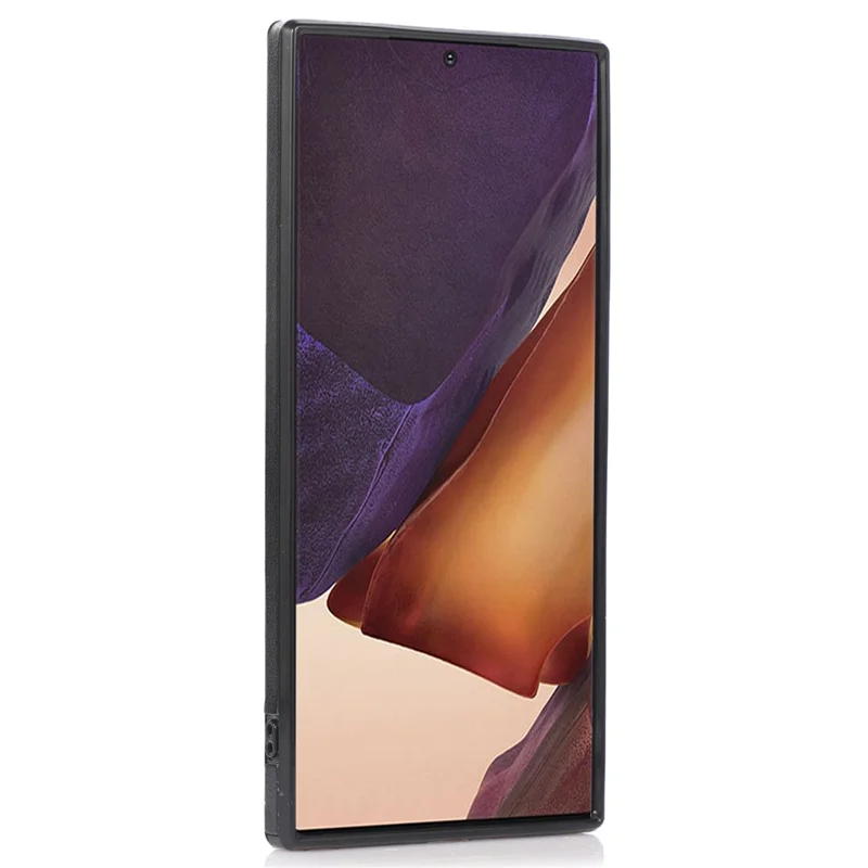 Back Case for Samsung Galaxy Note20 Ultra / Note20 Ultra 5G Card Holder PU Leather+TPU Phone Cover with Kickstand - Black