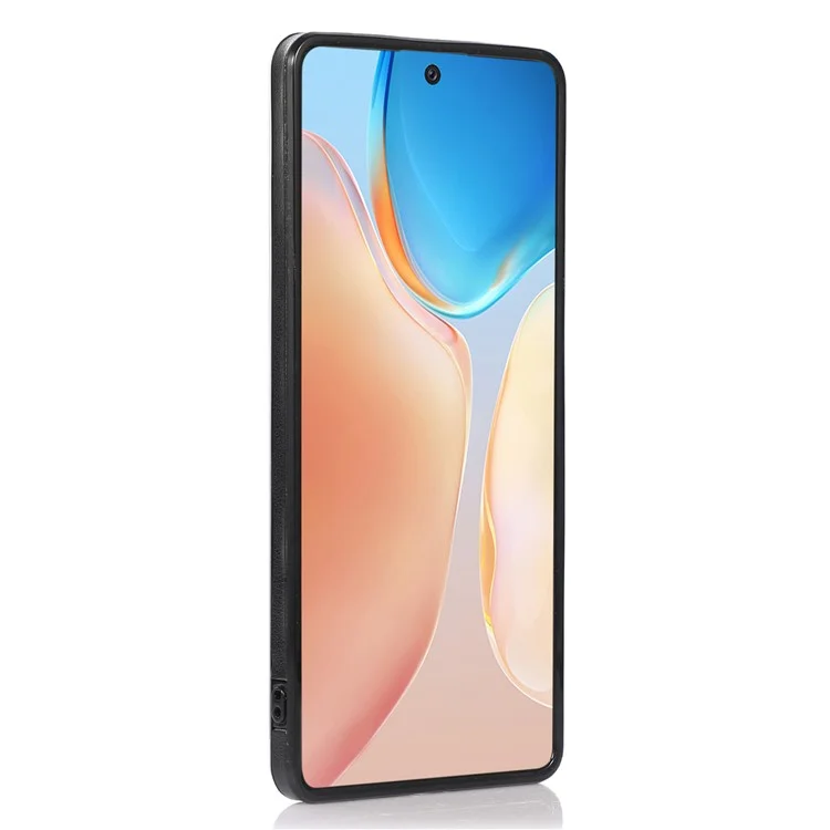 Para Samsung Galaxy A71 5G SM-A716 Suporte para Cartão Capa Traseira de Couro PU+TPU Suporte para Telefone - Preto