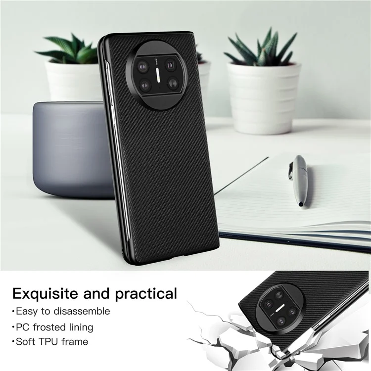 VILI TC Series Phone Case for Huawei Mate X3 5G Textured PU Leather Coated PC+TPU Shockproof Cover
